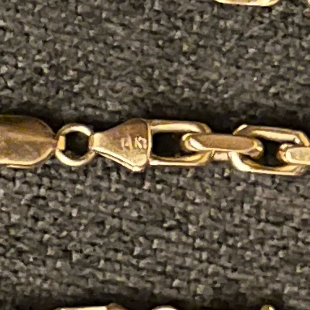 Men’s 14k 22” Necklace & Matching 8” bracelet set - Picture 7 of 11